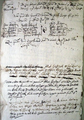 Picture of verdict sheet of Derwentfells, 1682