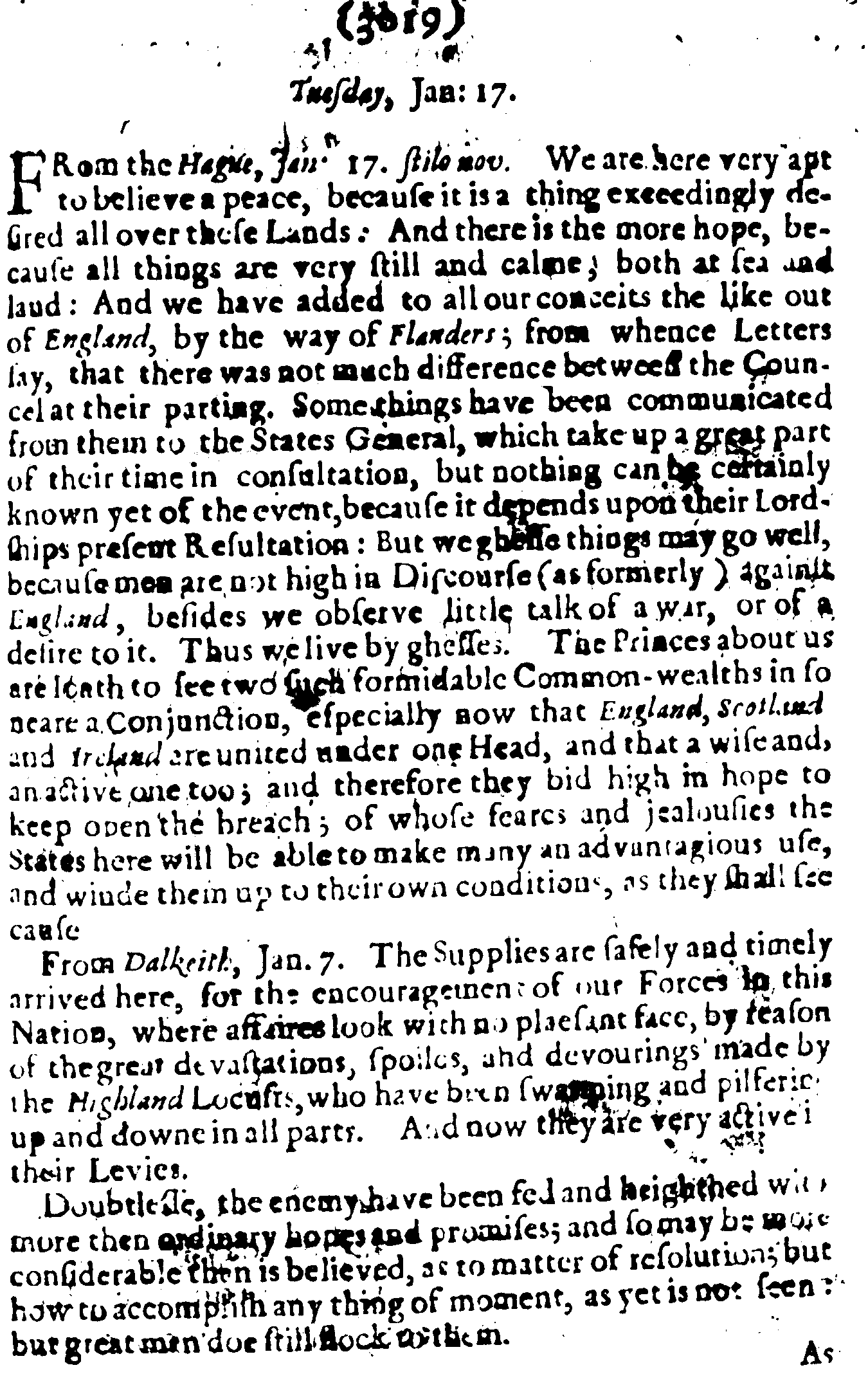 The Perfect Diurnall, Issue 215, graphical scan for page 1