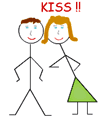 picture of Mary kissing John