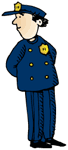 man in blue uniform with badge