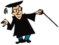 male wearing a mortar board and gown