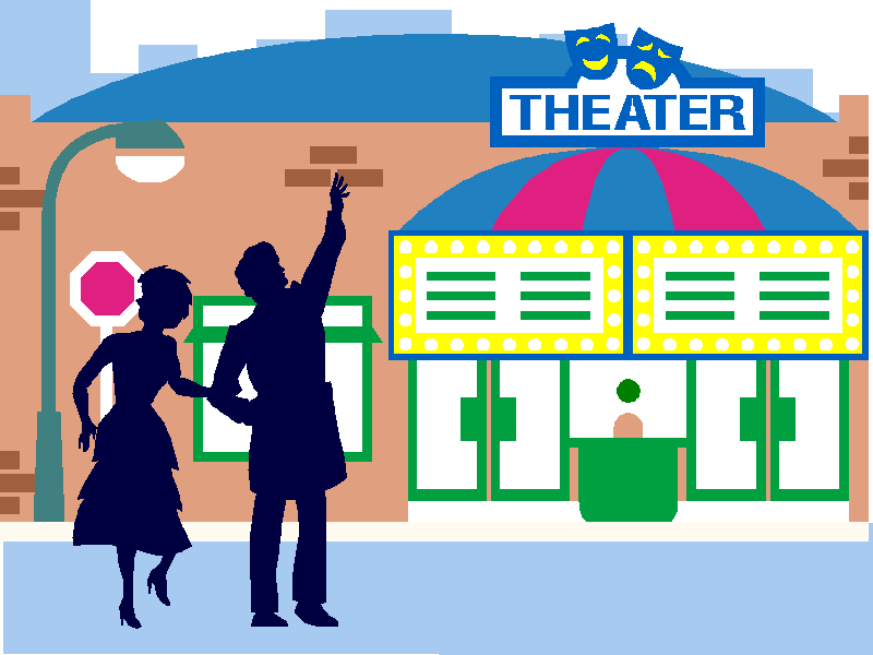two people leaving the theatre