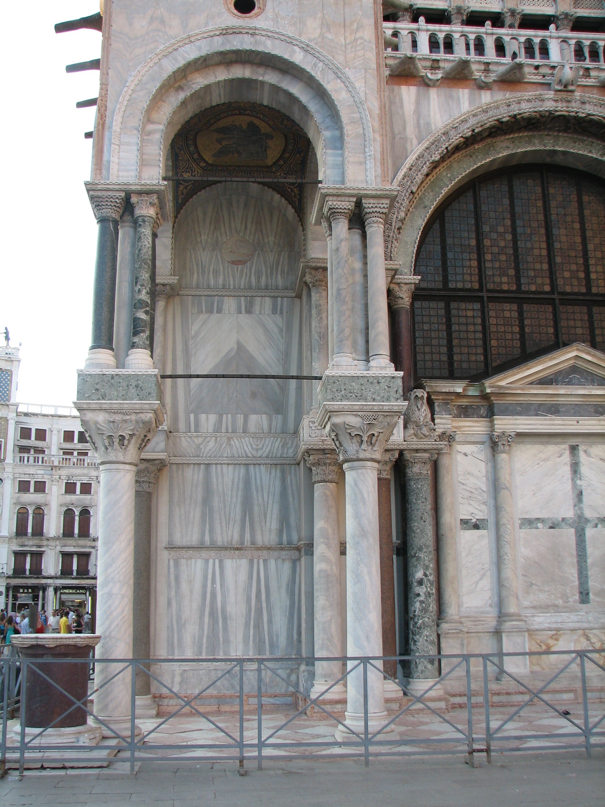 Northwest portico; west faade showing part of 5th porch (1st)