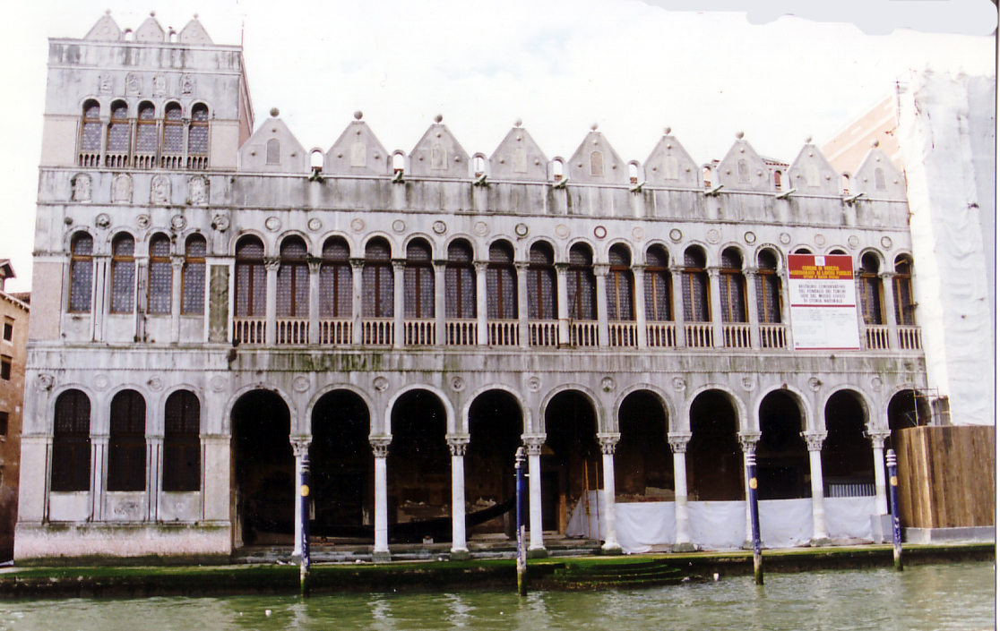 Fondaco dei Turch, as rebuilt 1868/9, but with tower to the right covered for restoration work