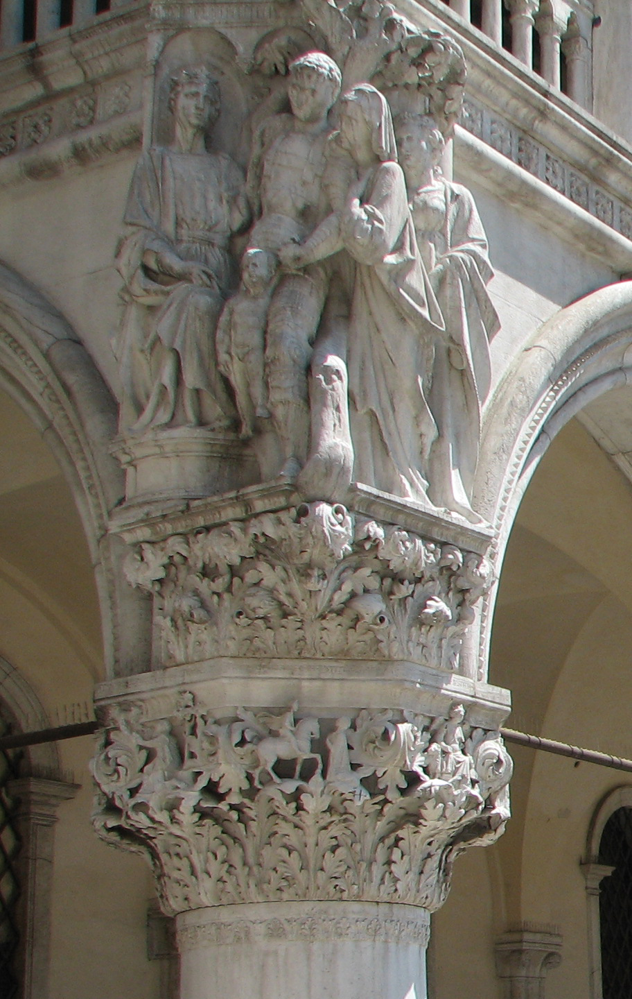 The judgment of Solomon on the Judgment Angle at the Porta della Carta above the 36th capital (Lawgivers)