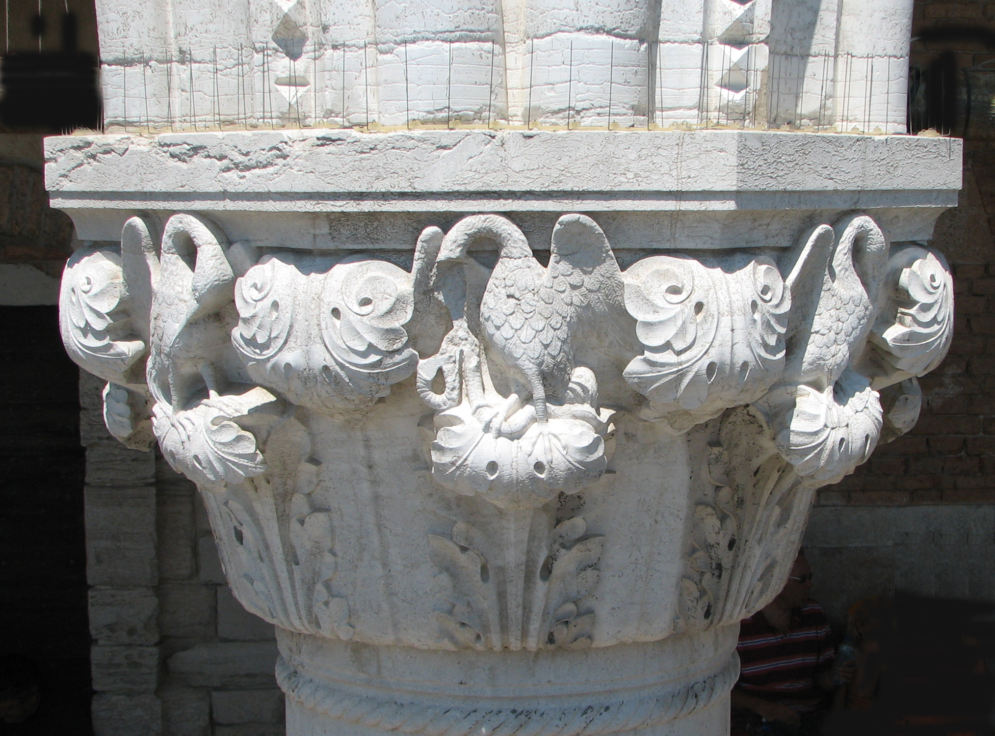 Detail of 1880s copy of 2nd capital in its current state