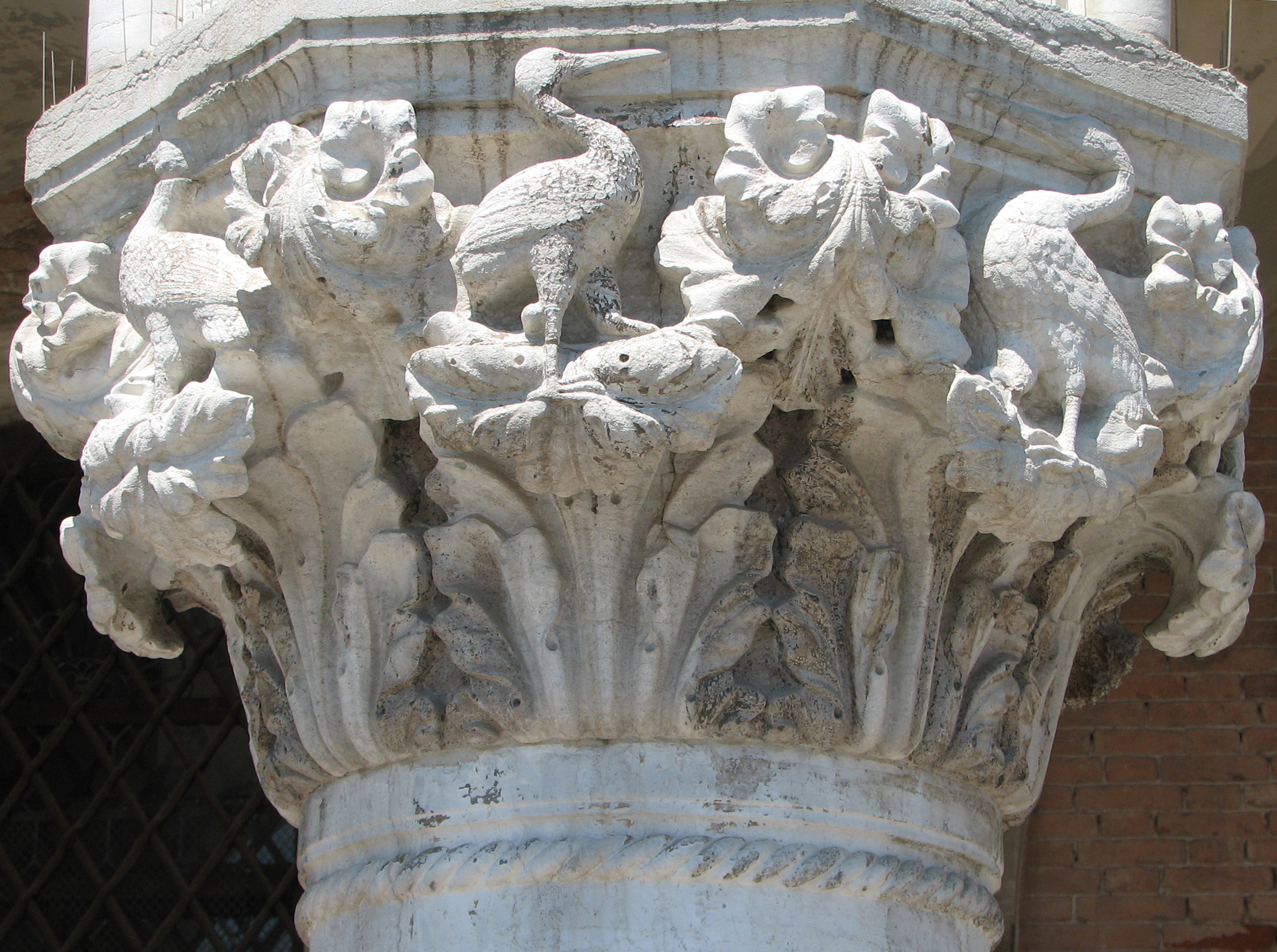 Detail of 11th capital in its current state