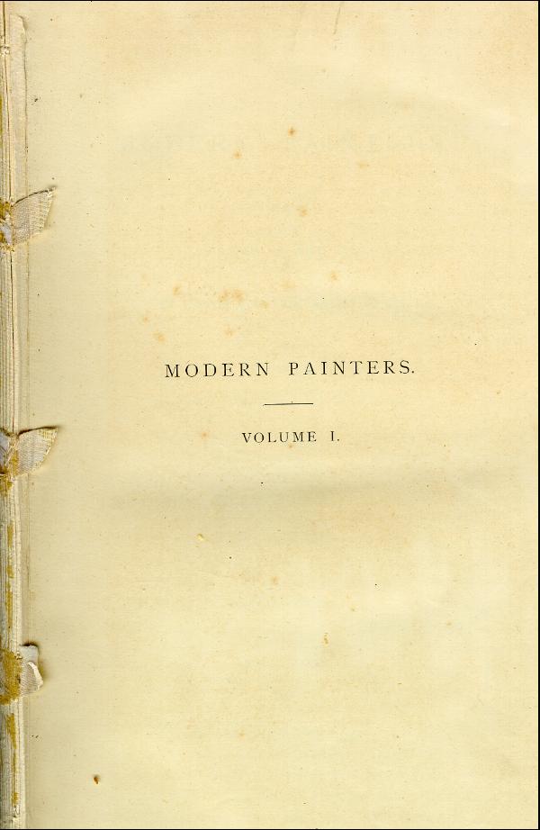 'Modern Painters' Volume I (1888 edition): Front Matter: Title Pages: Page i
