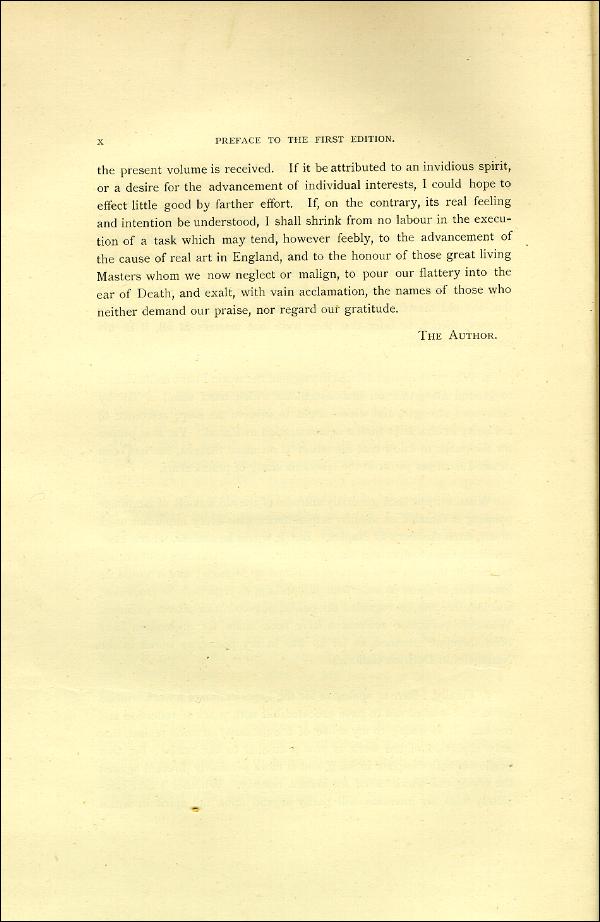 'Modern Painters' Volume I (1888 edition): Front Matter: First Preface: Page x