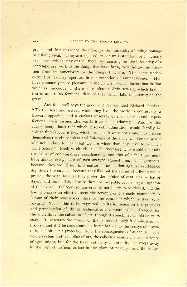 'Modern Painters' Volume I (1888 edition): Front Matter: Second Preface: Page xiv