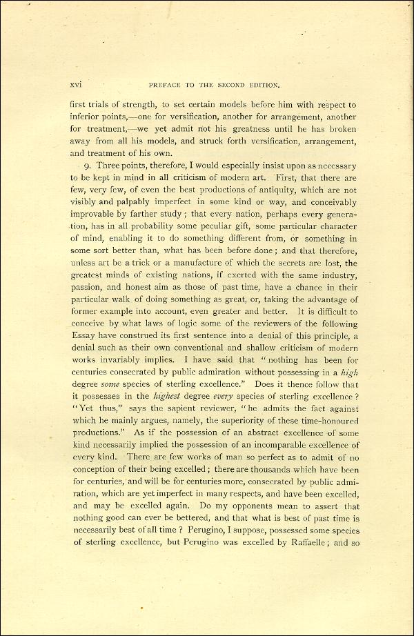'Modern Painters' Volume I (1888 edition): Front Matter: Second Preface: Page xvi