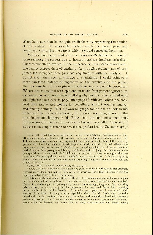 'Modern Painters' Volume I (1888 edition): Front Matter: Second Preface: Page xix