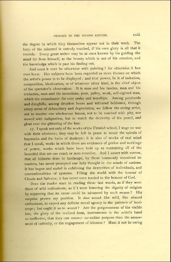 'Modern Painters' Volume I (1888 edition): Front Matter: Second Preface: Page xxiii