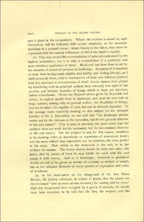 'Modern Painters' Volume I (1888 edition): Front Matter: Second Preface: Page xxvi