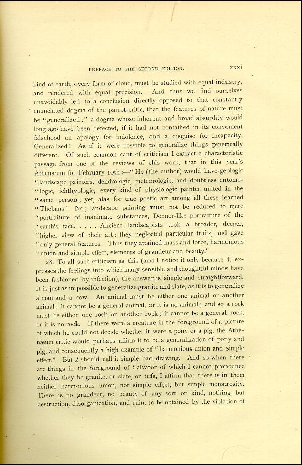 'Modern Painters' Volume I (1888 edition): Front Matter: Second Preface: Page xxxi