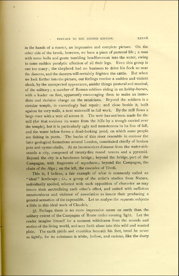 'Modern Painters' Volume I (1888 edition): Front Matter: Second Preface: Page xxxvii