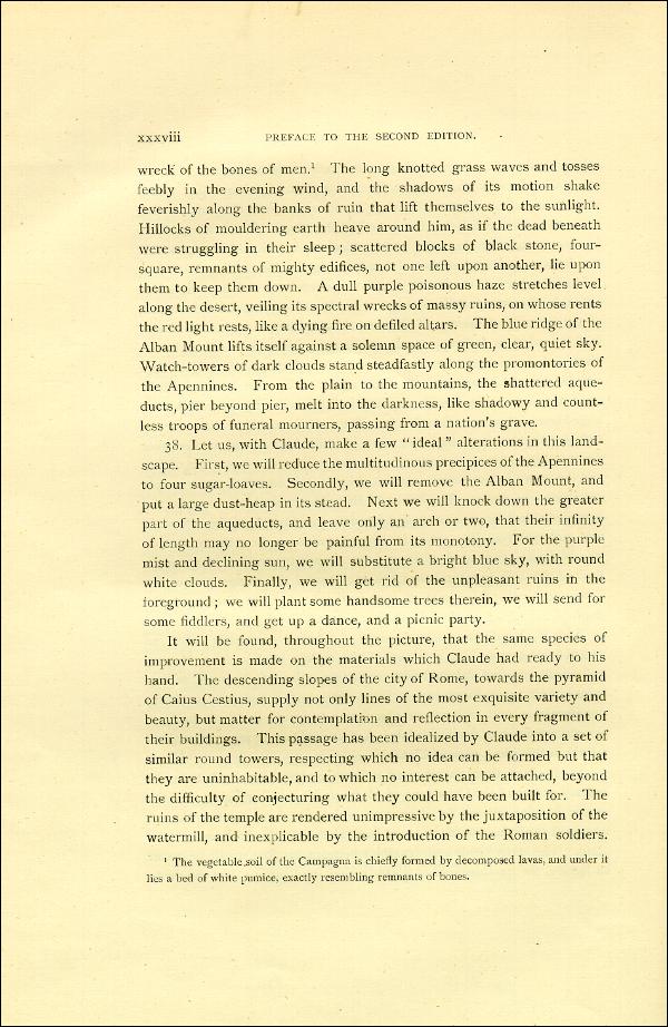 'Modern Painters' Volume I (1888 edition): Front Matter: Second Preface: Page xxxviii