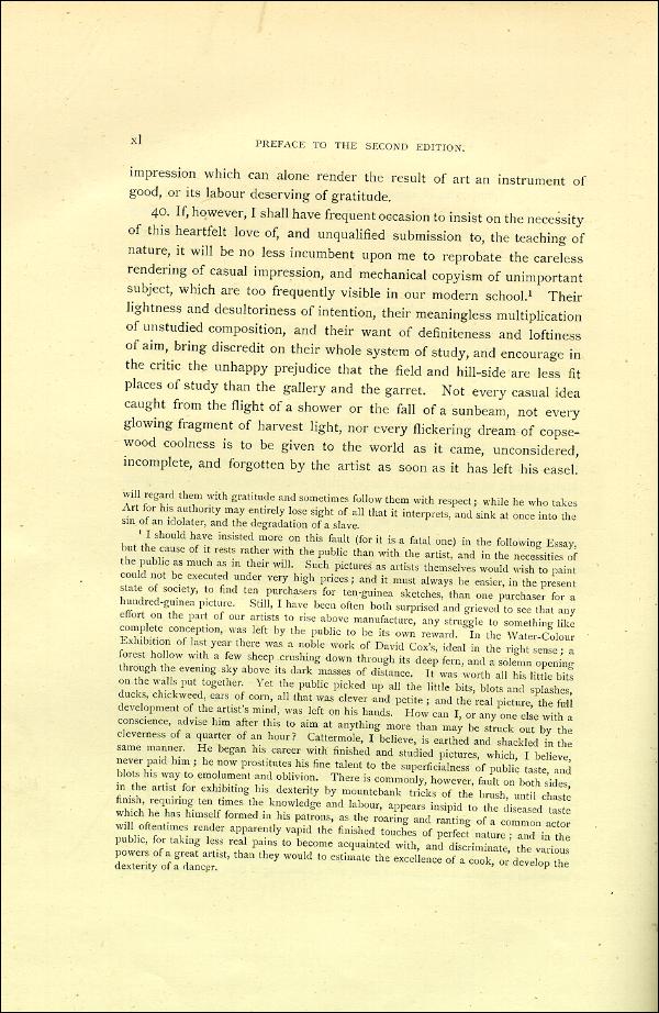 'Modern Painters' Volume I (1888 edition): Front Matter: Second Preface: Page xl