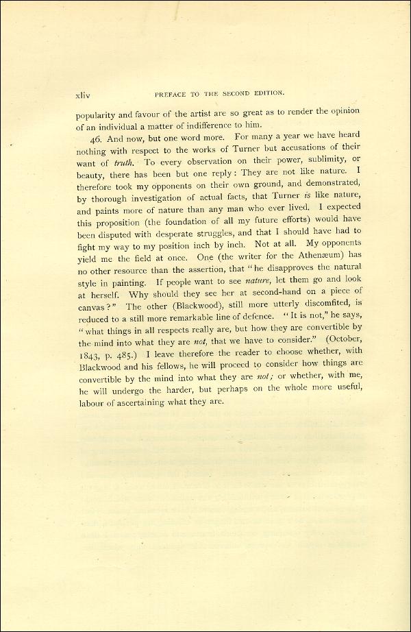 'Modern Painters' Volume I (1888 edition): Front Matter: Second Preface: Page xliv