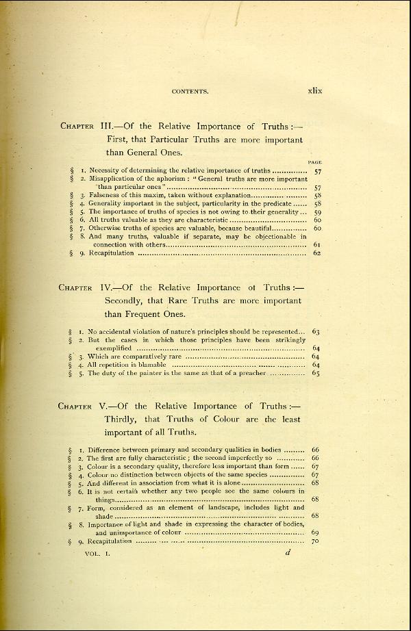 'Modern Painters' Volume I (1888 edition): Front Matter: Synopsis: Page xlix