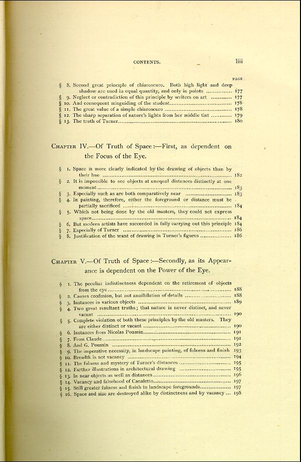 'Modern Painters' Volume I (1888 edition): Front Matter: Synopsis: Page liii