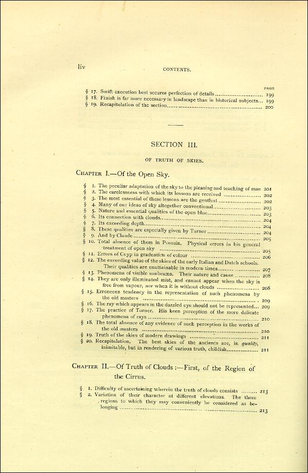 'Modern Painters' Volume I (1888 edition): Front Matter: Synopsis: Page liv