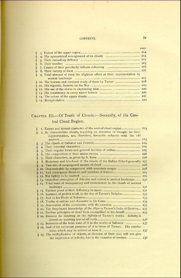 'Modern Painters' Volume I (1888 edition): Front Matter: Synopsis: Page lv