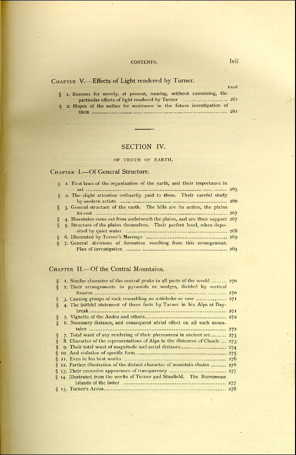 'Modern Painters' Volume I (1888 edition): Front Matter: Synopsis: Page lvii