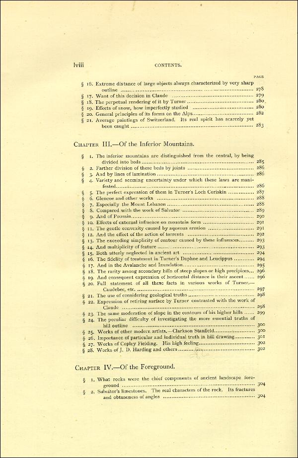 'Modern Painters' Volume I (1888 edition): Front Matter: Synopsis: Page lviii