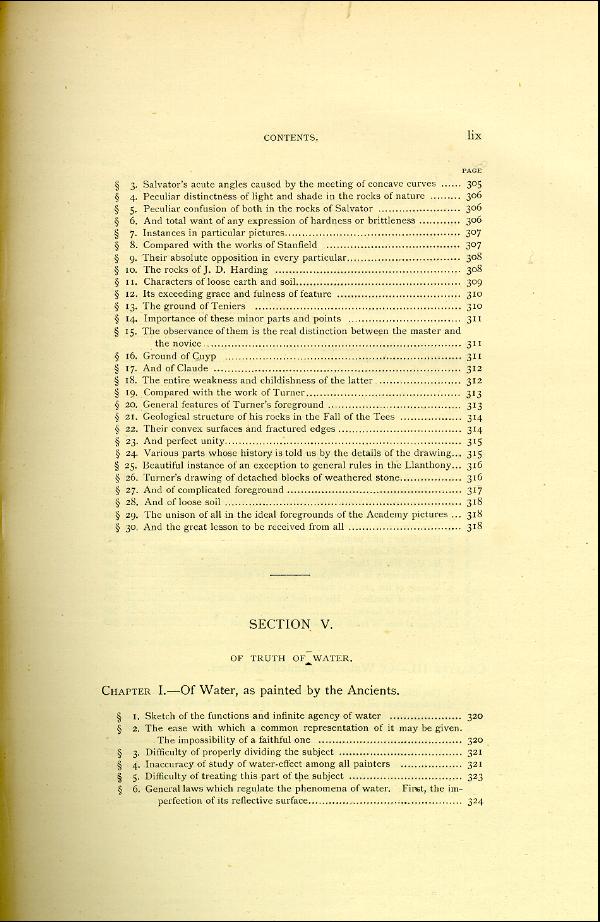 'Modern Painters' Volume I (1888 edition): Front Matter: Synopsis: Page lix