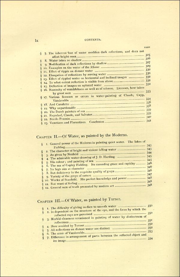 'Modern Painters' Volume I (1888 edition): Front Matter: Synopsis: Page lx