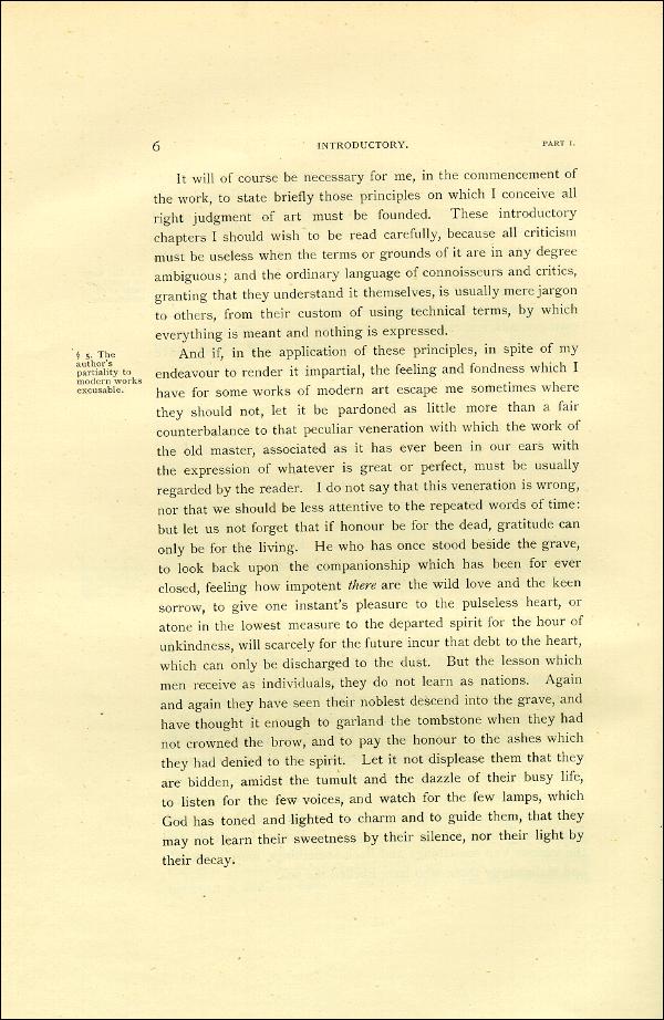 'Modern Painters' Volume I (1888 edition): Part I: Section I: Chapter I: Page 6