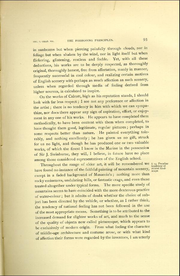 'Modern Painters' Volume I (1888 edition): Part II: Section I: Chapter VII: Page 93