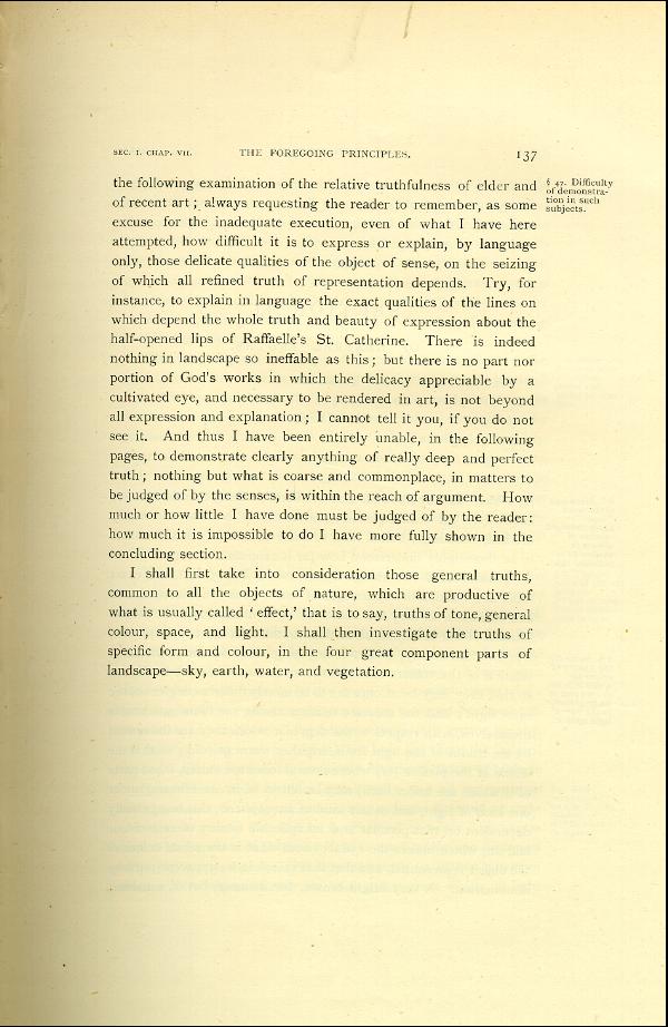 'Modern Painters' Volume I (1888 edition): Part II: Section I: Chapter VII: Page 137
