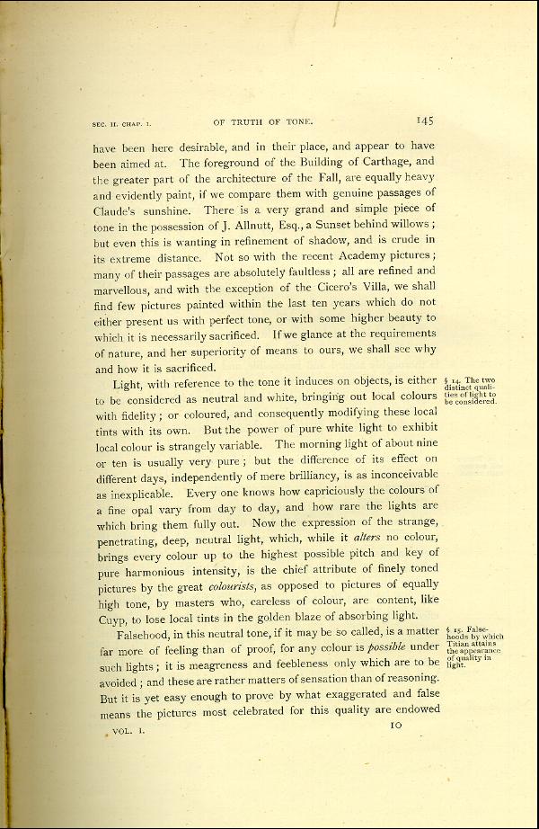 'Modern Painters' Volume I (1888 edition): Part II: Section II: Chapter I: Page 145