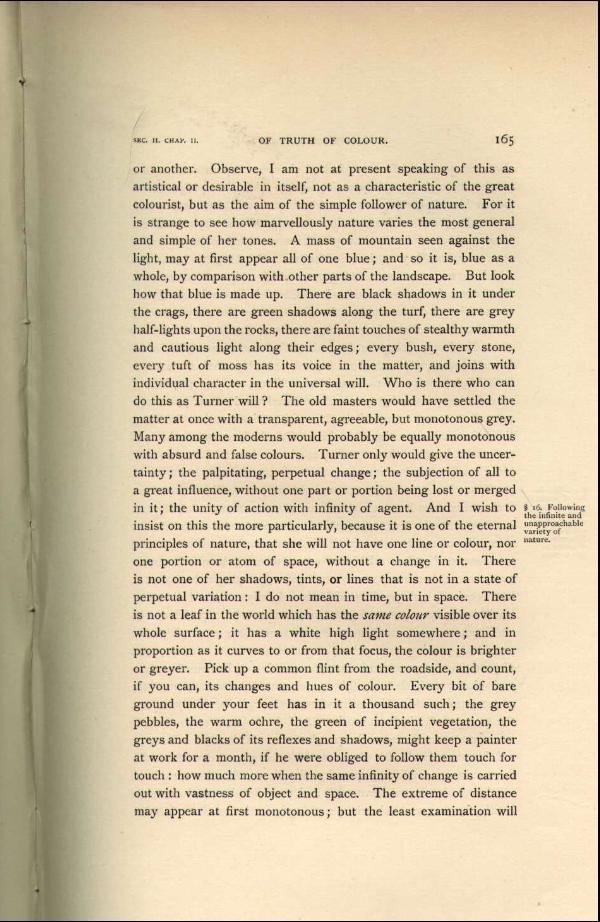 'Modern Painters' Volume I (1888 edition): Part II: Section II: Chapter II: Page 165