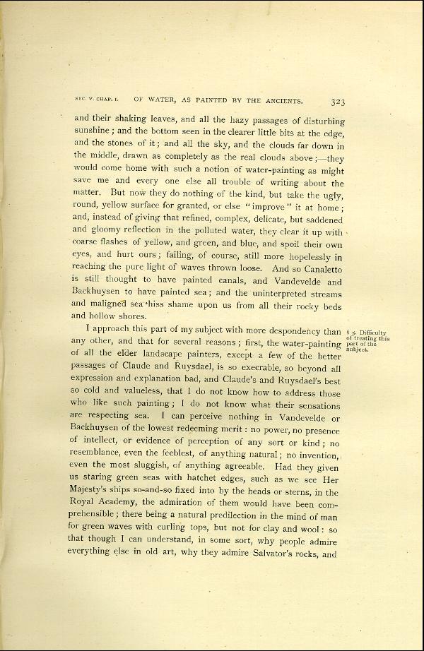 'Modern Painters' Volume I (1888 edition): Part II: Section V: Chapter I: Page 323
