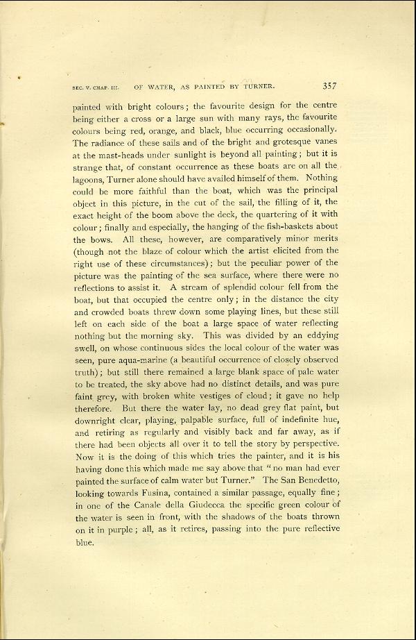'Modern Painters' Volume I (1888 edition): Part II: Section V: Chapter III: Page 357