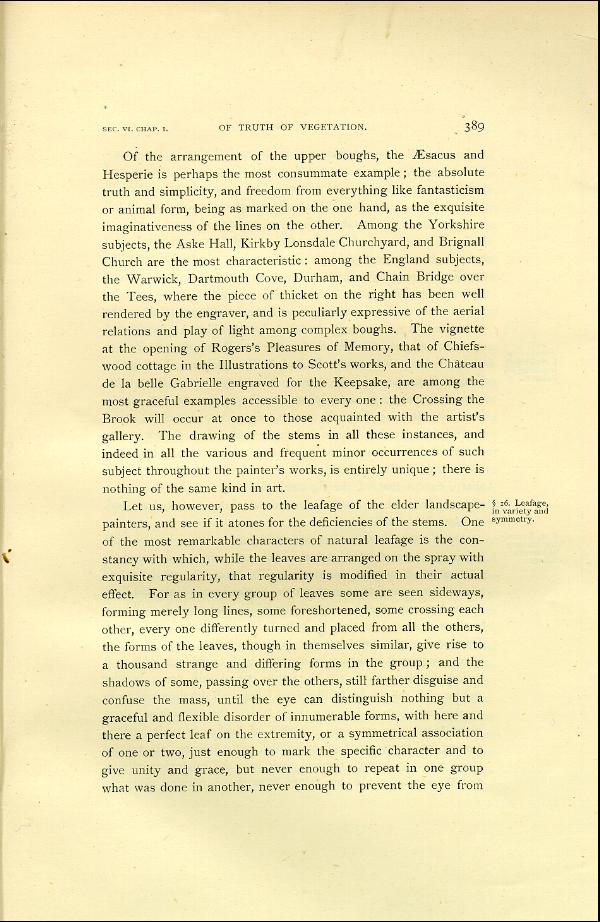 'Modern Painters' Volume I (1888 edition): Part II: Section VI: Chapter I: Page 389