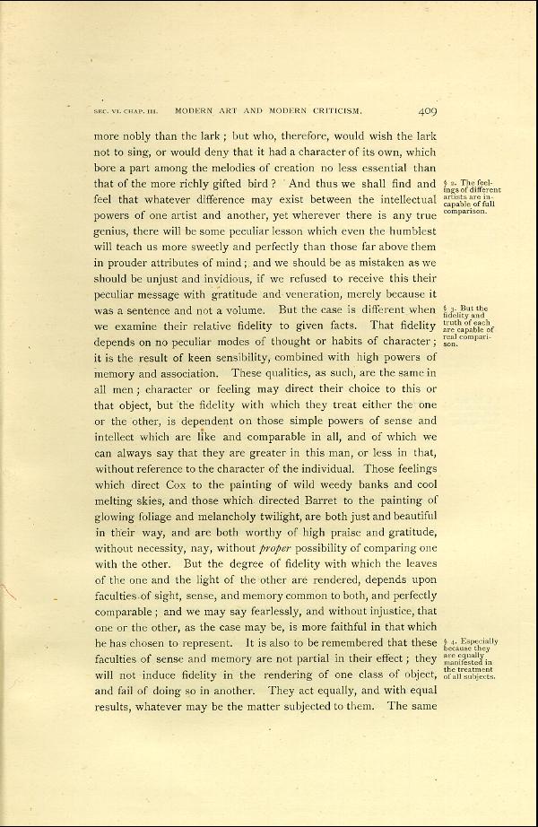 'Modern Painters' Volume I (1888 edition): Part II: Section VI: Chapter III: Page 409