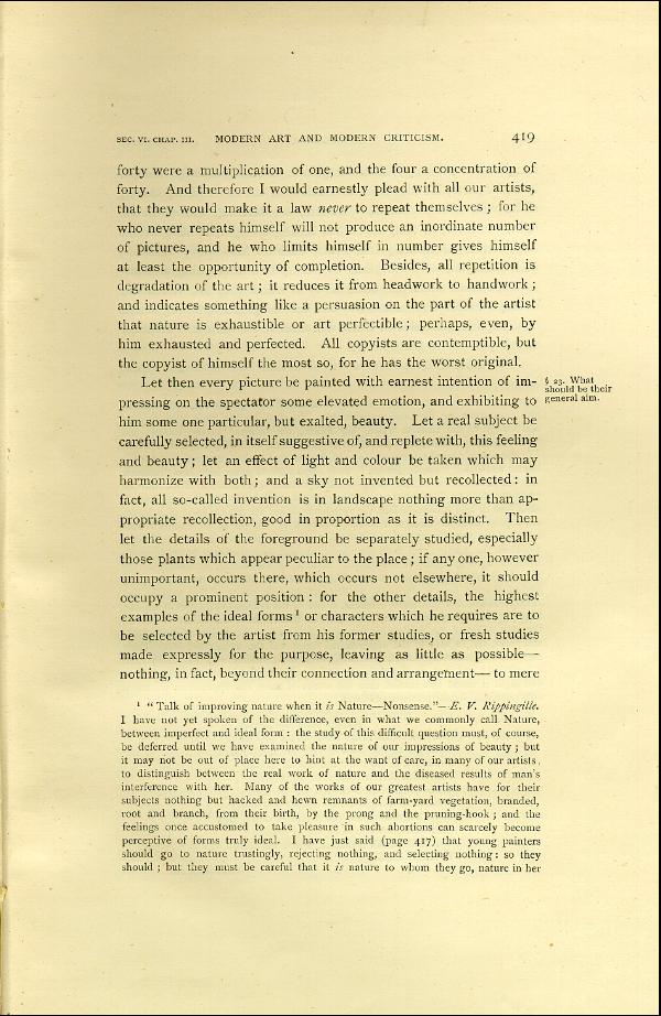 'Modern Painters' Volume I (1888 edition): Part II: Section VI: Chapter III: Page 419