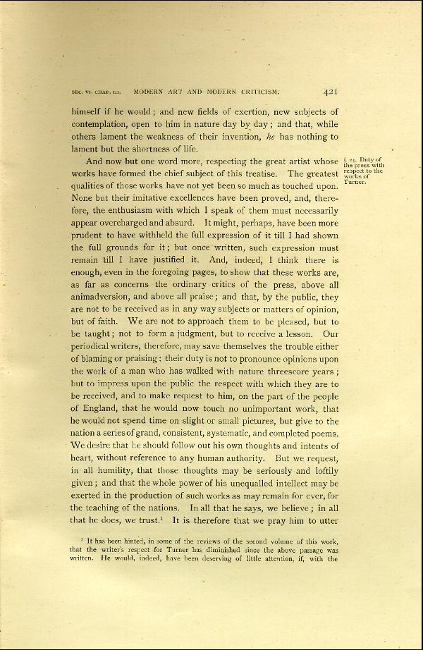'Modern Painters' Volume I (1888 edition): Part II: Section VI: Chapter III: Page 421