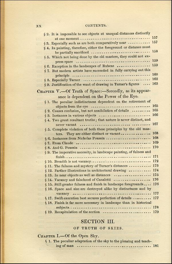 'Modern Painters' Volume I (1843 edition): Front Matter: Synopsis: Page xx