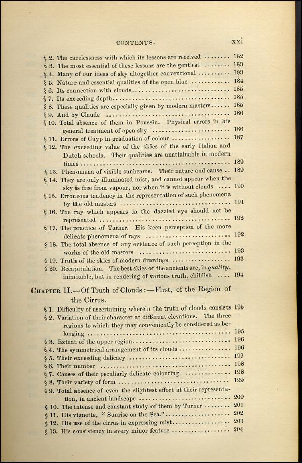 'Modern Painters' Volume I (1843 edition): Front Matter: Synopsis: Page xxi