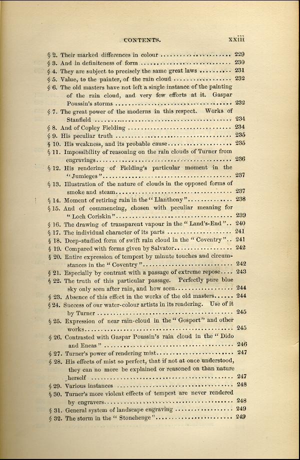 'Modern Painters' Volume I (1843 edition): Front Matter: Synopsis: Page xxiii