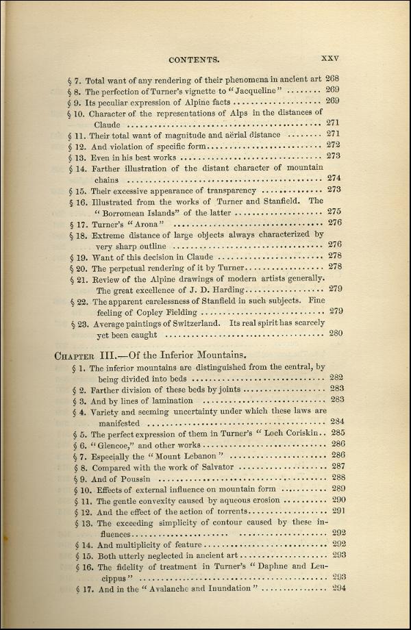 'Modern Painters' Volume I (1843 edition): Front Matter: Synopsis: Page xxv
