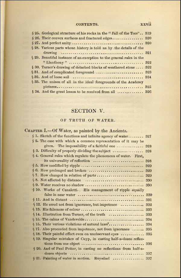 'Modern Painters' Volume I (1843 edition): Front Matter: Synopsis: Page xxvii