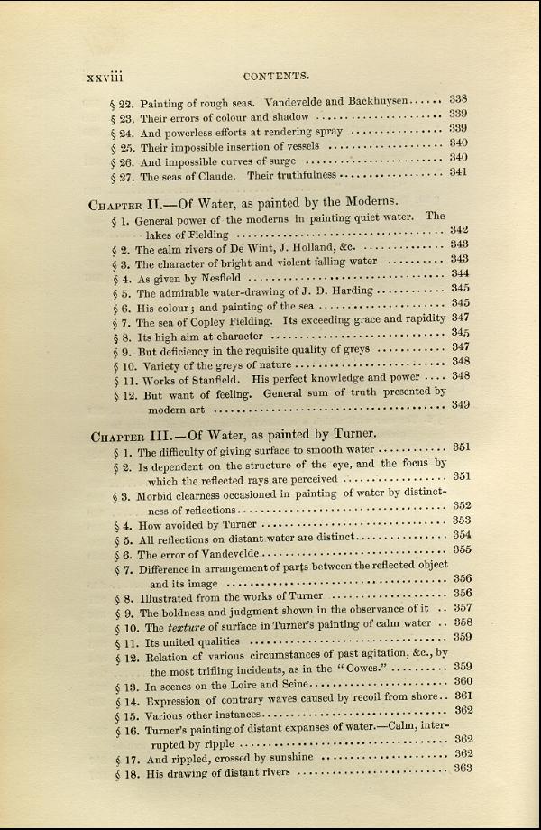 'Modern Painters' Volume I (1843 edition): Front Matter: Synopsis: Page xxviii