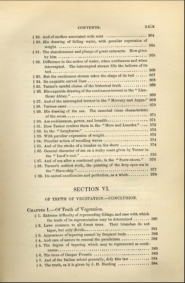 'Modern Painters' Volume I (1843 edition): Front Matter: Synopsis: Page xxix