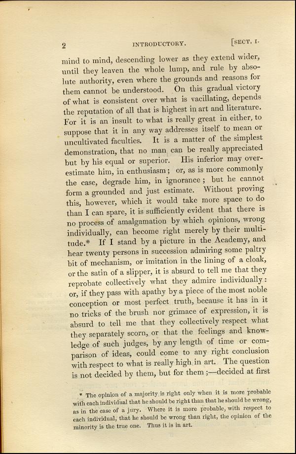 'Modern Painters' Volume I (1843 edition): Part I: Section I: Chapter I: Page 2